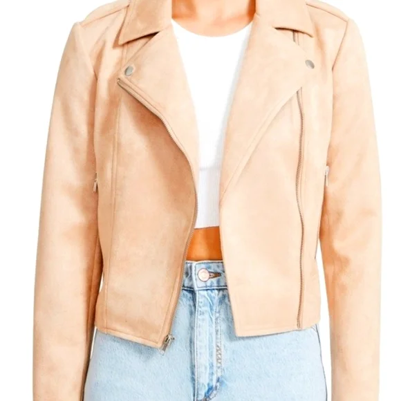 NWT BB Dakota by Steve Madden Ladies Vegan Suede Moto Jacket - Picture 6 of 15
